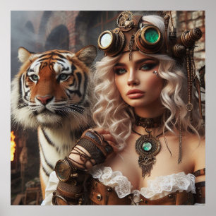 Time Machine Young Girl and Tiger 80-2 Poster