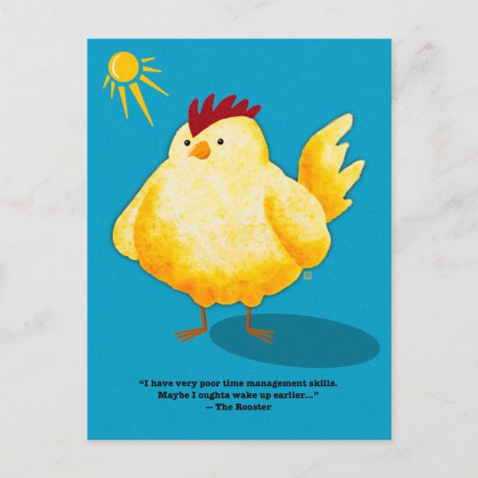 Time Management Rooster Postcards Feestdagenkaart (Voorkant)
