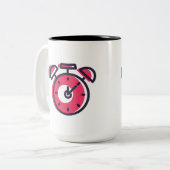 Time over tweekleurige koffiemok (Voorkant links)