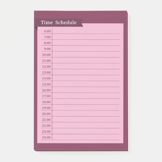 time schedule post-it® notes (Voorkant)
