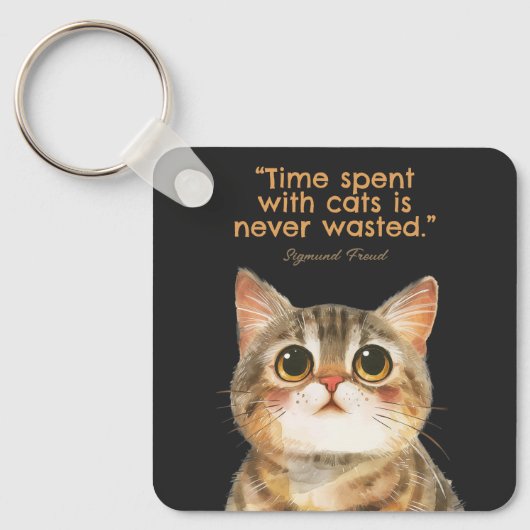 Time Spent With Cats Is Never Wasted Sleutelhanger (Voorkant)