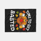 Time To Get Basted Funny Beer Thanksgiving Turkey Fleece Deken (Voorkant (Horizontaal))