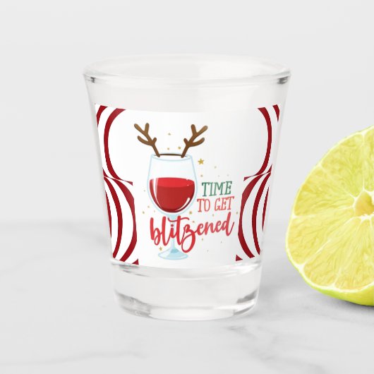 “Time to Get Blitzened” Shot Glass Glas (Voorkant)