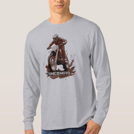 Time to Moto Dirt Bike Graphic Long Sleve T-Shirt (Devant)