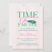 Time to Party Fun Golf Themed Bachelorette Kaart (Voorkant)