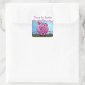 Time to Party pig Party Envelope Seal Vierkante Sticker (Tas)
