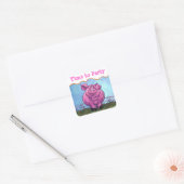 Time to Party pig Party Envelope Seal Vierkante Sticker (Envelop)
