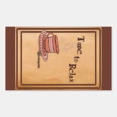 Time to Relax brown Rectangular Sticker Label (Voorkant)