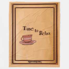 Time to Relax "Chocolate Bar"Brown Fleece Blanket  Deken