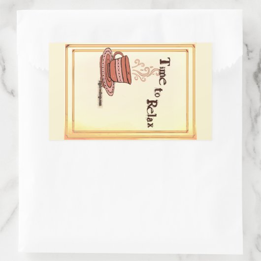 Time to Relax yellow Rectangular Sticker Label (Tas)