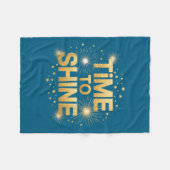 Time To Shine Motivational Sparkle Design With Sta Fleece Deken (Voorkant (Horizontaal))