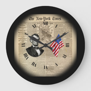 Time Travel~Abe Lincoln~American Flag~NY Times~ Grote Klok