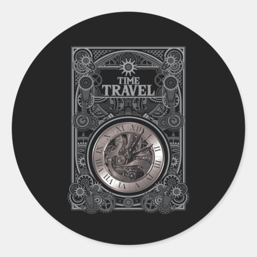 Time Travel  Retro Science Fiction Gift Ronde Sticker (Voorkant)