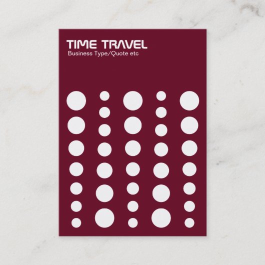 Time Travel v1.2 - White on Dark Red 65001d Visitekaartje (Voorkant)