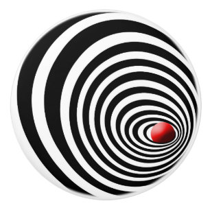 Time Tunnel optische art Keramische Knop