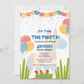 Time Two Fiesta 2e verjaardag Pinata uitnodiging (Voorkant)