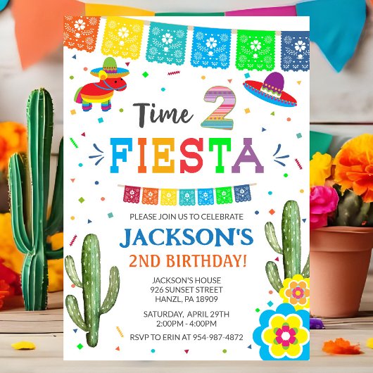 Time Two Fiesta | Invitation pour les 2 ans sur le