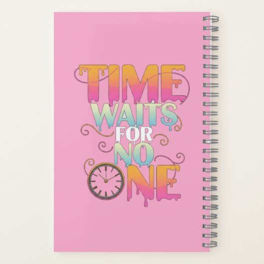 Time Waits For No One Motivational Spiral Notebook Notitieboek (Achterkant)