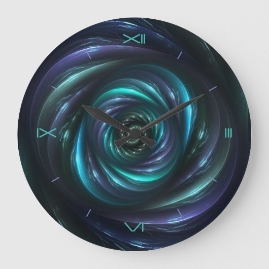 Time Warp Digital Art Wall Clock Grote Klok (Voorkant)