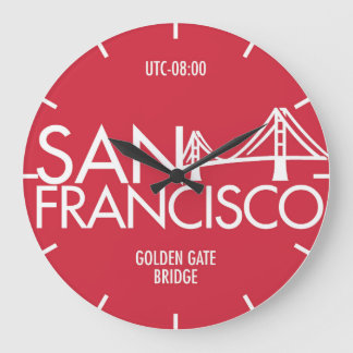 Time Zone Typografie Wall Clock San Francisco Grote Klok