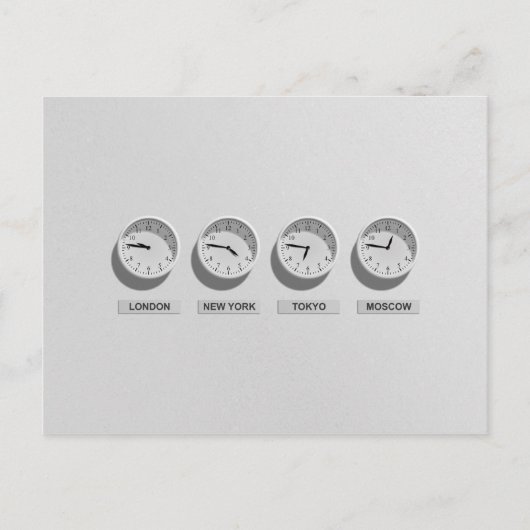 Time Zones World Traveler Briefkaart (Voorkant)