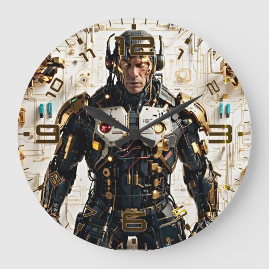 Timeborg : Horloge Mur Rétro Futurisme (Recto)