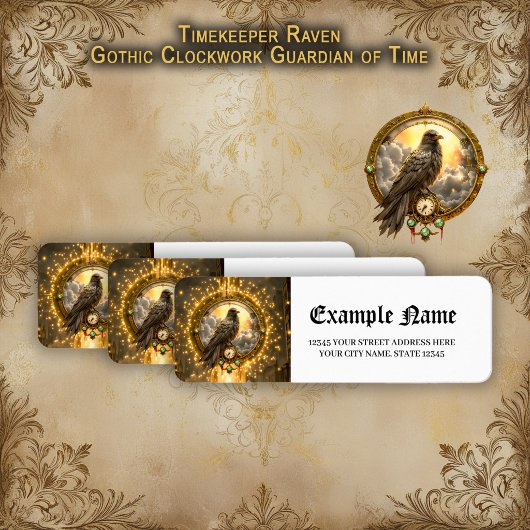 Timekeeper Raven – Gothic Clockwork  Etiket