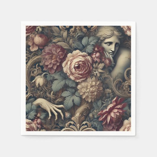 Timelapse – Gotisch Bloemenkussen Servet (Voorkant)