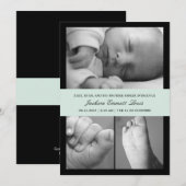 Timeless Band Birth Announounance - Blue Aankondiging (Voorkant / Achterkant)