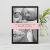 Timeless Band Birth Announounge - Roze Aankondiging (Staand voorkant)