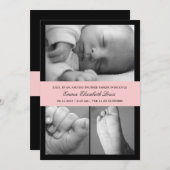 Timeless Band Birth Announounge - Roze Aankondiging (Voorkant / Achterkant)