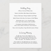 Timeless Black and White Elegant Wedding Programma (Achterkant)