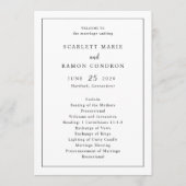 Timeless Black and White Elegant Wedding Programma (Voorkant)