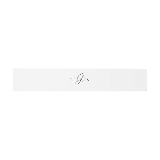 Timeless Black and White Monogram Elegant Wedding Uitnodigingen Wikkel (Vlak)