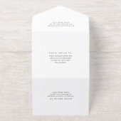 Timeless Black and White Monogram Modern Wedding All In One Uitnodiging (Buiten)
