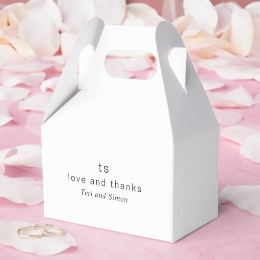 Timeless Black and White Monogram Modern Wedding Bedankdoosjes (Huwelijk)