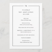 Timeless Black and White Monogram Modern Wedding Programma (Voorkant)