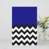 Timeless Black White Chevron op Navy Blue Pattern (Staand voorkant)