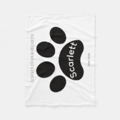 Timeless Black & White Paw Print Tribute Fleece Deken (Voorkant)