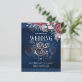 Timeless Blue Burgundy Floral Lace Wedding (Staand voorkant)