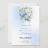 Timeless Blue Hydrangea Garden Wedding Invitation (Devant)