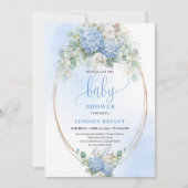 Timeless Blue Hydrangeas Baby Shower Invitation (Devant)