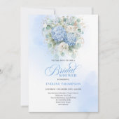 Timeless Blue Hydrangeas Bridal Shower Invitation (Devant)