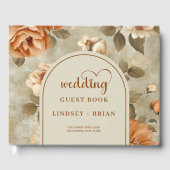 Timeless Boho Copper Ivory Sage Floral Wedding Gastenboek (Voorkant)