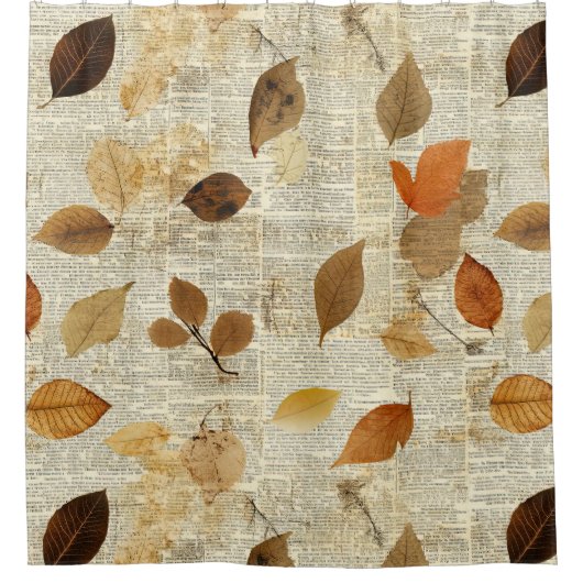 Timeless Botanical – Leaf in Warm Neutrals (11) Douchegordijn (Voorkant)