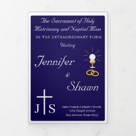 Timeless Catholic Monogrammed Trifold Program Drieluik Programma
