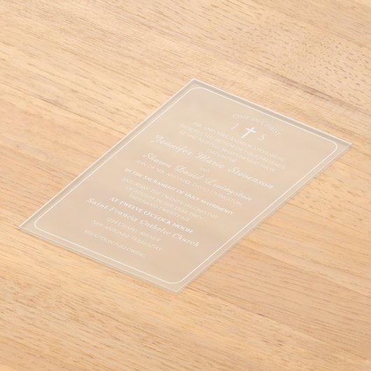 Timeless Catholic Monogrammed Wedding Invitation (Poser)