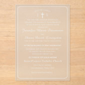 Timeless Catholic Monogrammed Wedding Invitation Acryl Uitnodigingen (Voorkant)