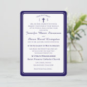 Timeless Catholic Monogrammed Wedding Invitation Kaart (Staand voorkant)