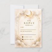 Timeless Celestial Romance Wedding RSVP Kaartje (Voorkant)